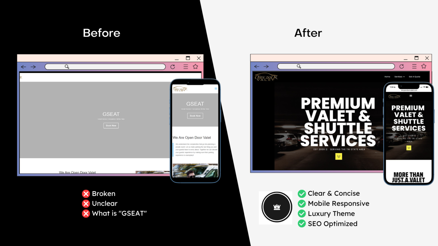 Open Door Valet Web design case study